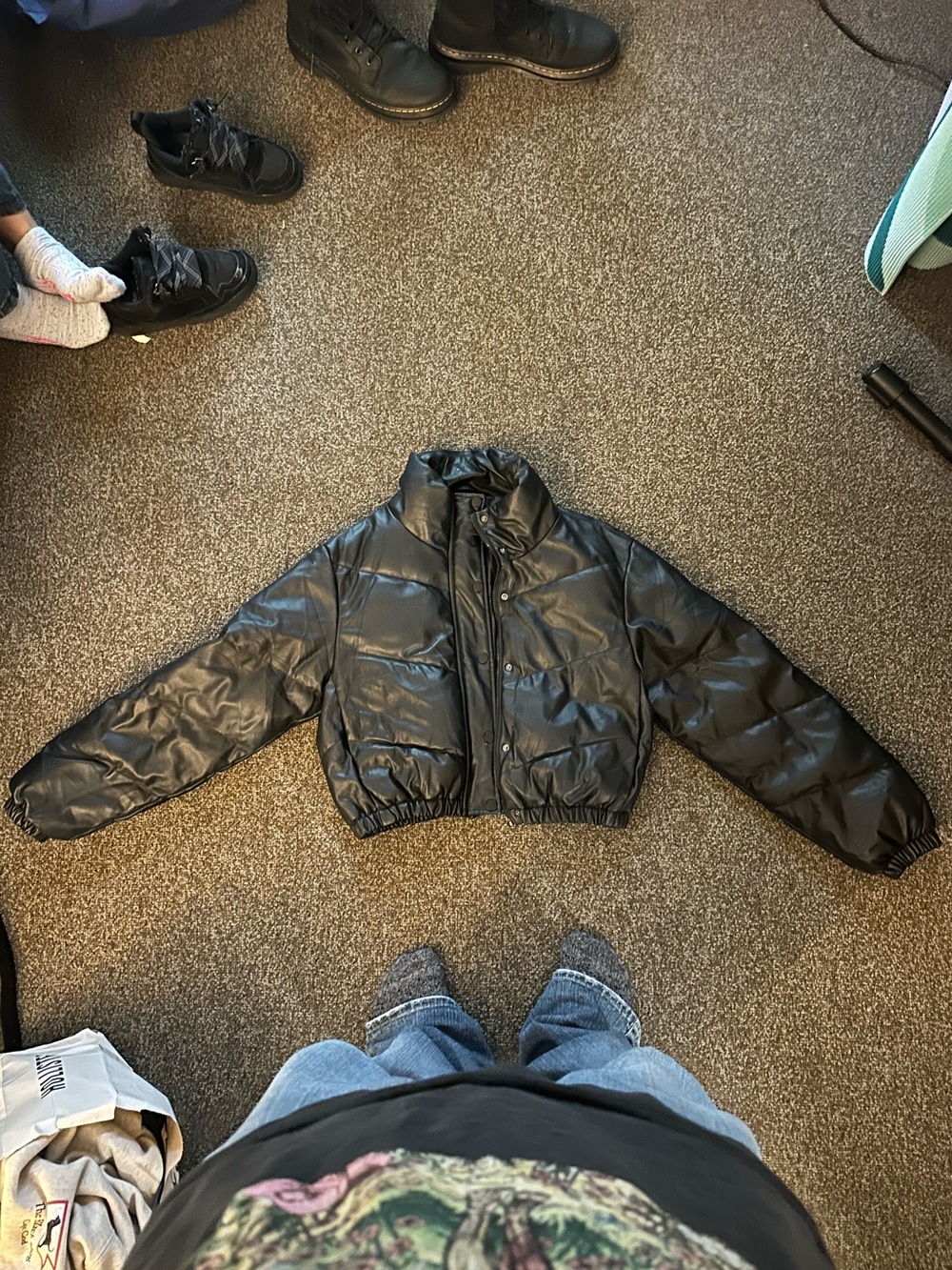 Celebrity Pink Black Puffer Jacket